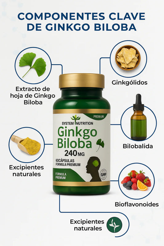 Ginkgo Biloba 240 mg - Suplemento natural premium