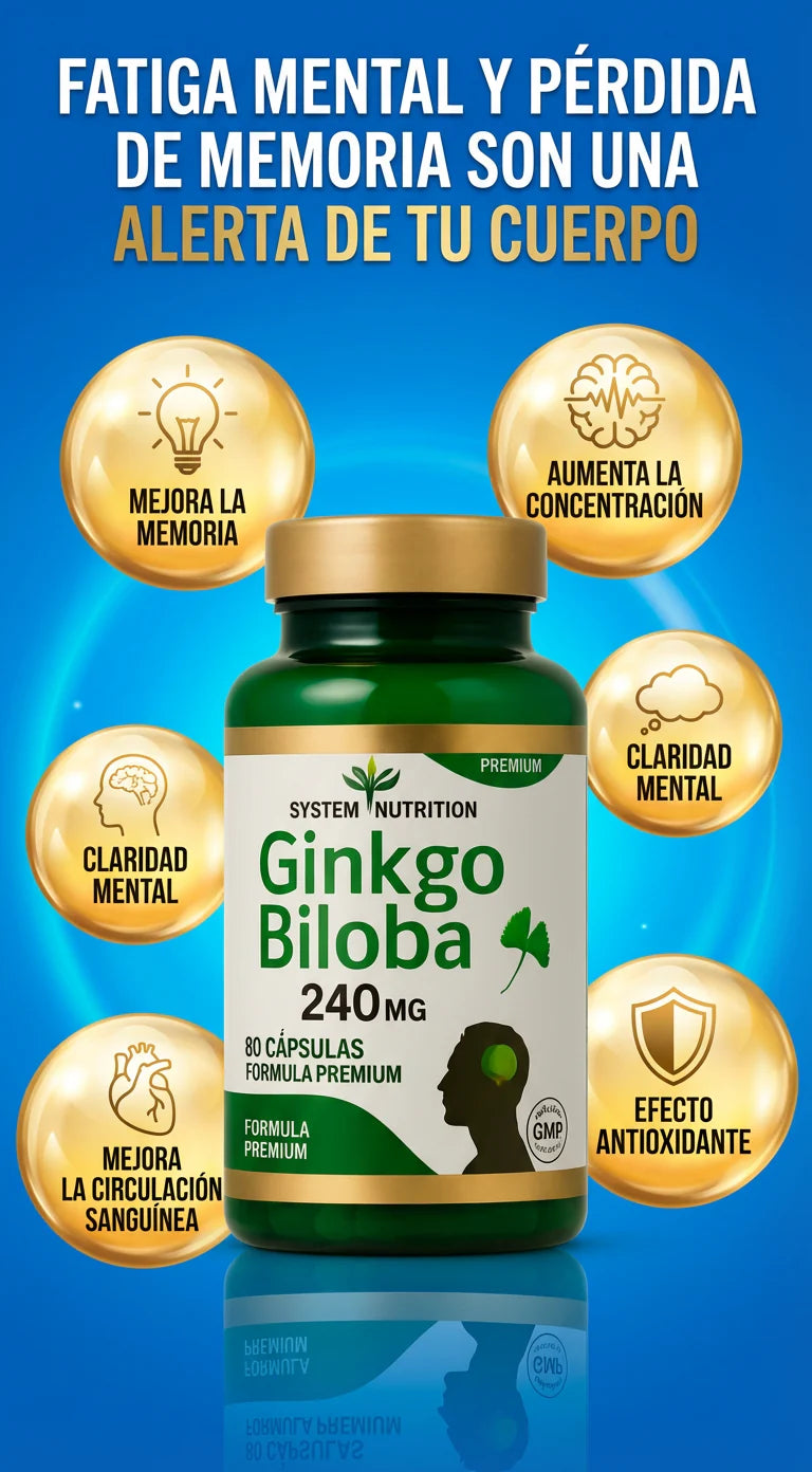 Ginkgo Biloba 240 mg - Suplemento natural premium